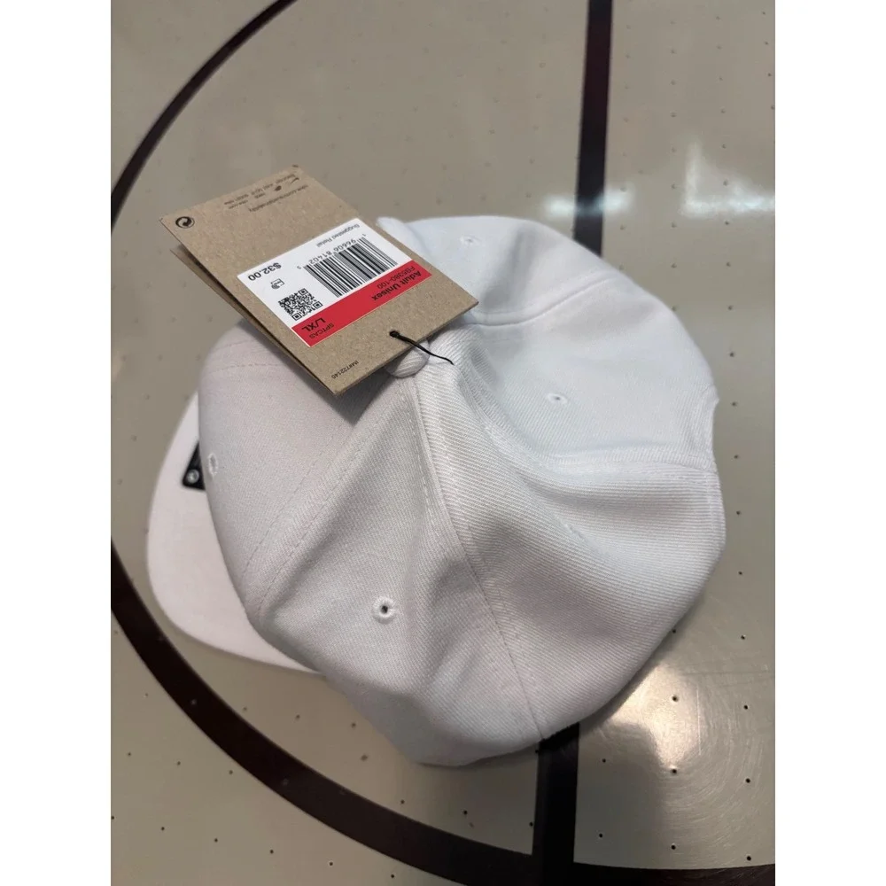 Nike Pro Cap Dri-FIT Flat Brim Snapback Hat White Black FB5380-100 L/XL